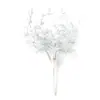 Plantas Verdes Artificiais com Galhos Gelados, Plantas Falsas para Decoração de Casa, Pequeno Buquê para Arranjos Florais, Flores Artificiais para Decoração DIY