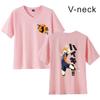 Camiseta Transfronteiriça Manga Curta Gola V Estampada Desenho Animado Haikyu!! Rixiang Xiangyang Vôlei Jovem Masculina e Feminina