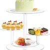 Soporte de acrílico personalizado para cupcakes, Soporte transparente para almacenamiento de pasteles, Soporte de exhibición de pastelería de tubo
