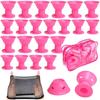 20 Piezas Hongo Campana Artefacto para Cabello Rizado Silicona Ola Grande Sin Calor Cartucho Rizador Peluca para Dormir Flequillo Rizado Red de Peluca