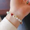 Estilo Nacional Bodhi Natural Estrella Luna Piedra Shoushan Artístico Retro Pulsera Diseño Sencillo Versátil Lujo Ligero para Mujeres