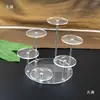 Soporte de exhibición de escalera acrílico transparente desmontable para cosméticos, aceites esenciales, lápiz labial y exhibición de modelos de bolsos