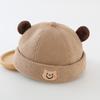 Chapéu de bebê outono e inverno moda coreana veludo cotelê senhorio chapéu outono meninos bebê super fofo urso melão pele chapéu