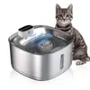 Fonte de Água Automática para Gatos - Aço Inoxidável com Sensor de Movimento - Bebedouro Silencioso para Cachorros Bateria Recarregável - Fonte de Água Sem Fio para Gatos Operada por Bateria - Fonte de Água Silenciosa para Animais de Estimação