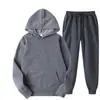 Conjunto Cruzado de Hombre Primavera y Otoño 2023 Color Sólido, Conjunto de Sudadera con Capucha, Conjunto Casual Deportivo de Dos Piezas de Moda