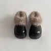 Sapatos Meio Copo, Sapatos Peludos de Bico Grosso com Sola Grossa, Forrados com Lã, Quentes, Botas de Neve de Aumento de Altura de Uma Perna, Novo Estilo de Inverno 2025