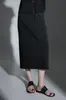 Top Casual de Manga Corta con Cuello Alto, Ligero y de Moda, Falda Midi Versátil Casual de Cintura Alta con Cordón para Mujer en Primavera y Verano