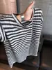 Camiseta Retro de Rayas con Cuello en V Holgada de Manga Larga Estilo Old Money para Hombres y Mujeres Moda Otoño Versátil Casual Capa Base Transpirable