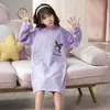 Bata de Niña Estilo Primavera y Otoño Algodón Puro Manga Larga Primavera, Otoño e Invierno 2026 Nuevo Estilo Pijamas Madre e Hija para Niños Ropa de Casa para Niñas