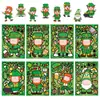 8 Piezas de St. Pegatinas del Día de San Patricio con Personajes de Dibujos Animados, Collage Creativo de Cambio de Rostro, Pegatinas Impermeables para Cuaderno DIY al por Mayor