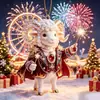 2027 Ano do Carneiro Acrílico Pingente de Carro Fofo Cordeiro do Zodíaco Ornamento Pendurado no Interior do Carro Pingente de Decoração para Festival de Natal