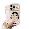 Suporte de Espelho de Boneca Chorando 3D Adequado para Capa de Celular Apple 18 Pro Max, Alto Valor Estético para Meninas, Huawei, Xiaomi, Vivo