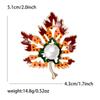 Broche de gota de óleo quente transfronteiriça incrustado com folhas de pérola, simples, versátil, pequeno, fresco, acessórios de roupas, vendas diretas da fábrica