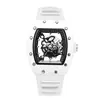 Venta Caliente Richard Forma de Barril Esqueleto Fondo Transparente Versátil Estilo Japonés Coreano Reloj de Pulsera para Hombre Reloj de Cuarzo Al Por Mayor