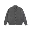 Cardigan de punto retro estilo japonés para otoño e invierno, estética "old money", con cuello alto, unisex, color liso, simple, versátil y suéter relajado