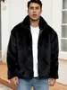 CIF0900 Chaqueta de hombre europea de Amazon con cuello alto, corta, de piel sintética, abrigo cálido de piel sintética de zorro