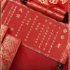 Livro de Noivado Livro de Casamento Rolo de Mão Estilo Chinês Personalizado Rolo em Branco para Escrever Próprio Casamento Alta Classe Sentimento Tradicional Data de Envio Noivado