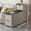 Mesa Auxiliar de Sofá de Lujo Ligero, Gabinete Lateral Multifuncional de Madera Maciza para Sala de Estar, Gabinete Pequeño Ultra Delgado para Espacios Estrechos, Gabinete de Almacenamiento Simple
