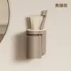 Estante de Doble Pareja de Lujo Ligero para Cepillos de Dientes Sin Taladro Montado en la Pared Caja de Almacenamiento para Vasos de Enjuague Bucal de Baño Venta al por Mayor Transfronteriza