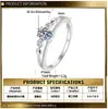 Anillo de Moissanita Huevo de Paloma de Lujo Ligero Estilo Francés Anillo Ovalado de Plata S925 para Boda, Uso Diario y Regalo Joyería de Plata