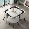 Mesa e Cadeiras Simples Modernas para Negócios e Recepção de Convidados, Mesa Redonda Pequena para Lanchonete de Chá com Leite, Mesa de Jantar