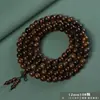 Pulseira de pérola preta 108 homens e mulheres cordão de mão texto jogar contas contas mogno joias populares joias de madeira