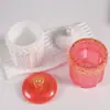 Flor de Amapola de Resina Guirnalda de Flores 3D Frasco de Almacenamiento Rayado Molde de Silicona Caja de Yeso de Resina DIY Molde para Adornos