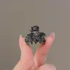 Clip negro elegante hoja de ginkgo tamaño pequeño lindo tirador pequeño pasador de flequillo perla mini pasador de pelo tocado pasador pequeño