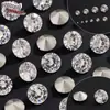 Zircón Redondo AAA Chapado Zircón de Espalda Puntiaguda Diamante Multifacético Deslumbrante DIY Arte de Uñas Cristal Sintético Zircón
