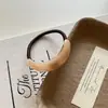 Cuerda para el Cabello Curva de Color Sólido Geométrico Etiqueta Dorada Anillo para el Cabello Elegante de Gama Alta Accesorios para el Cabello de Resina Banda Elástica Alta Banda de Goma Básica Sombrerería