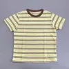 Estilo Vibrante Jovem Camiseta de Verão Nova Colorida com Listras de Manga Curta para Mulheres, Versátil Casual do Dia a Dia com Gola Redonda Slim Fit