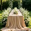Toalha de Mesa para Casamento ao Ar Livre 2026 Novo Estilo Luxo Leve Sensação de Alto Padrão Branco Puro Mesa de Sobremesas Mesa de Exposição Especial Toalha de Mesa Retangular