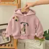 Sudadera con forro de forro polar para bebé para otoño e invierno, diseño de dibujos animados, nuevo estilo 2026, unisex, cálido y elegante, top para bebé estilo coreano