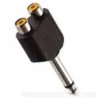 Adaptador de Audio 6.35mm Mono Macho a 2Rca Hembra 6.35 Mono a Rca