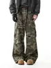 Pantalones de Trabajo Camuflaje American Retro Corte Limpio Unisex Marca de Tendencia Diseño Rectos Rasgados Acampanados Jeans