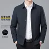 Jaqueta masculina, nova coleção primavera/outono, jaqueta business casual de alta qualidade com gola alta, cor sólida, adequada para homens de meia-idade