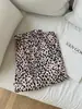 Calça de pijama feminina estilo coreano retrô com estampa de leopardo e perna larga, para primavera e outono, com cordão, fina, solta, casual, adequada para usar ao ar livre e para relaxar em casa