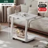 Mesa auxiliar de sofá de madera maciza, mesita de noche móvil, mueble auxiliar para uso doméstico en salas de estar, mesa de centro pequeña para apartamentos, mesa auxiliar, mesa de café pequeña