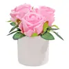 Ornamentos de Rosa em Vaso Presentes de Feriado Dia dos Namorados Luxo Acessível Decoração de Casa Flores Artificiais Flores Secas Buquê Rosas Artificiais