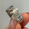 Anillo de Hombre de Jengibre Graffiti Anillo Abierto para Mujer Ajustable Anillo para Dedo de Dieta Mano Gorda Nuevo Diseño de Nicho Anillo Abierto