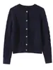 Nuevo Cárdigan de Punto Trenzado Otoño e Invierno Estilo Universitario Clásico Cuello Redondo Hilo Retorcido Cárdigan 100% Lana Merino Top Adelgazante Ropa de Abrigo