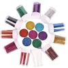 Explosões transfronteiriças caixa de pvc 12 cores pó de glitter joias diy artesanato de Natal beleza maquiagem lantejoulas glitter fábrica atacado