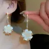 Pendientes de Flor de Diamante y Perla para Mujer Pendientes de Gancho para Oreja Clúster Retro Francés Joyería de Oreja Versátil de Lujo Accesible a la Moda