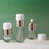 Nuevo Envase Cosmético de Alta Gama Transparente 120ml Tipo Presión Loción Esencia Base Líquida Botella Vacía Set Dispensador