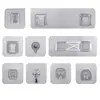 Sin Taladro Transparente Fuerte Parche Sin Rastro Colgante de Pared Estante de Baño Cocina Gancho de Hebilla Sin Rastro Pegatina de Pared Autoadhesiva