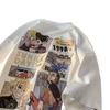 Camiseta casual de manga corta de algodón de dibujos animados de marca de moda para hombre y mujer, holgada, marca de moda urbana americana, pareja, cuello redondo, manga media, ins