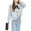Cardigan Jaqueta Suéter Tricotado Feminino Estilo Coreano Outono Inverno Novo Suave Redutor de Idade Solto Preguiçoso Macio Aveludado Gola Boneca Top Feminino
