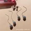 Pendientes de Borlas Estilo Coreano para Mujer Concha Larga Hilo de Tremella 925 Incrustación Perla Simple Elegante Moda Cadena para Oreja Rojo de Internet Oreja