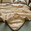 Colcha de Verano de Gasa de Doble Capa tipo Nube Grado Materno e Infantil con Bordes Festoneados, Colcha Refrescante de Verano con Puntada Triangular y Bordado Festoneado, Juego de Cuatro Piezas