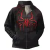 Moletom Americano com Zíper, Moletom de Corte Solto, Jaqueta com Forro de Fleece, Jaqueta Moletom Tendência de Marca Estilo Americano de Manga Longa